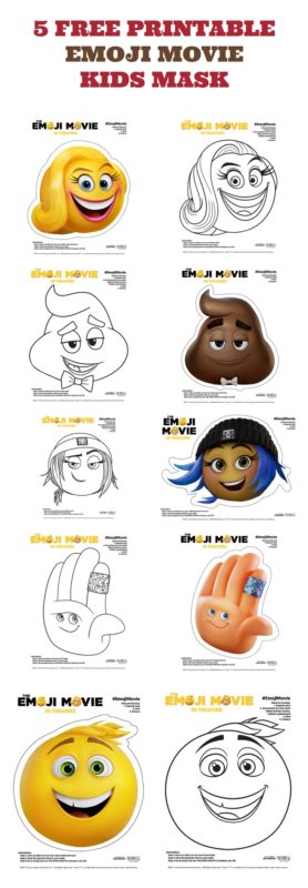 5 FREE PRINTABLE EMOJI MOVIE MASK FOR KIDS | Mrs. Kathy King CEO of ...
